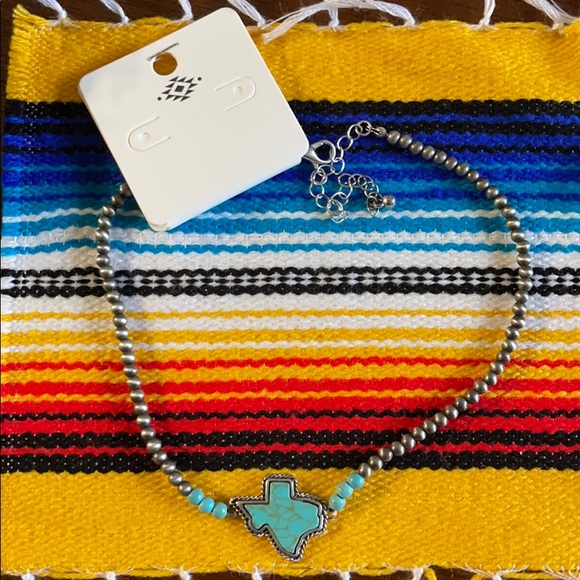 NWT Turquoise and Silver Texas choker Navajo Pearl - Picture 2 of 4